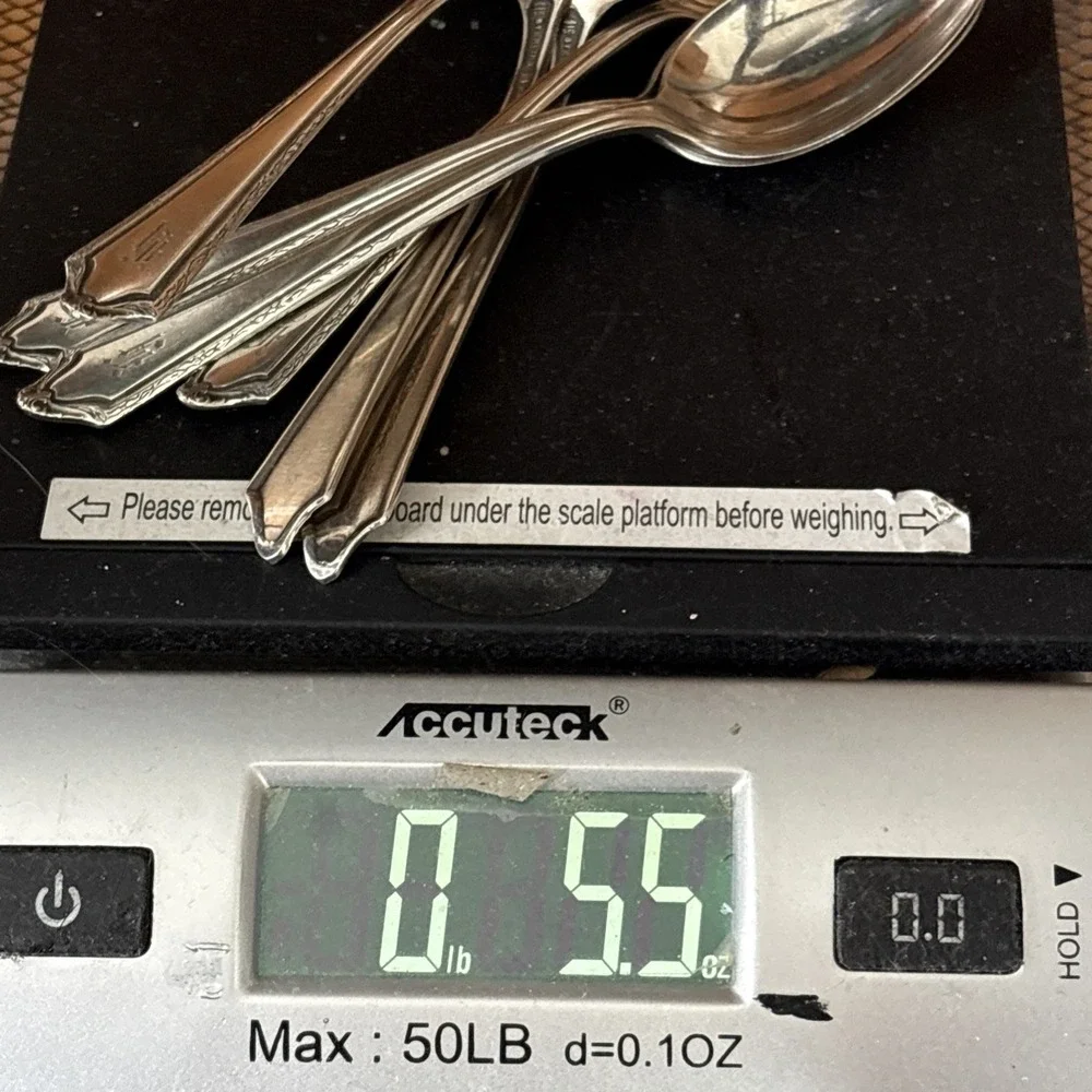 Towle Virginia Carvel Sterling Silver 6 Teaspoons Pat 1919 Monogram H Set
